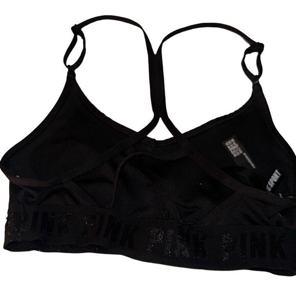 PINK Victoria's Secret Black Strappy Bra W/ Removable pads Ladies XS - Picture 5 of 11